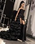 OFF DUTY |Black Corset, Ruffled Skirt & Detachable Train | TSQUARED2