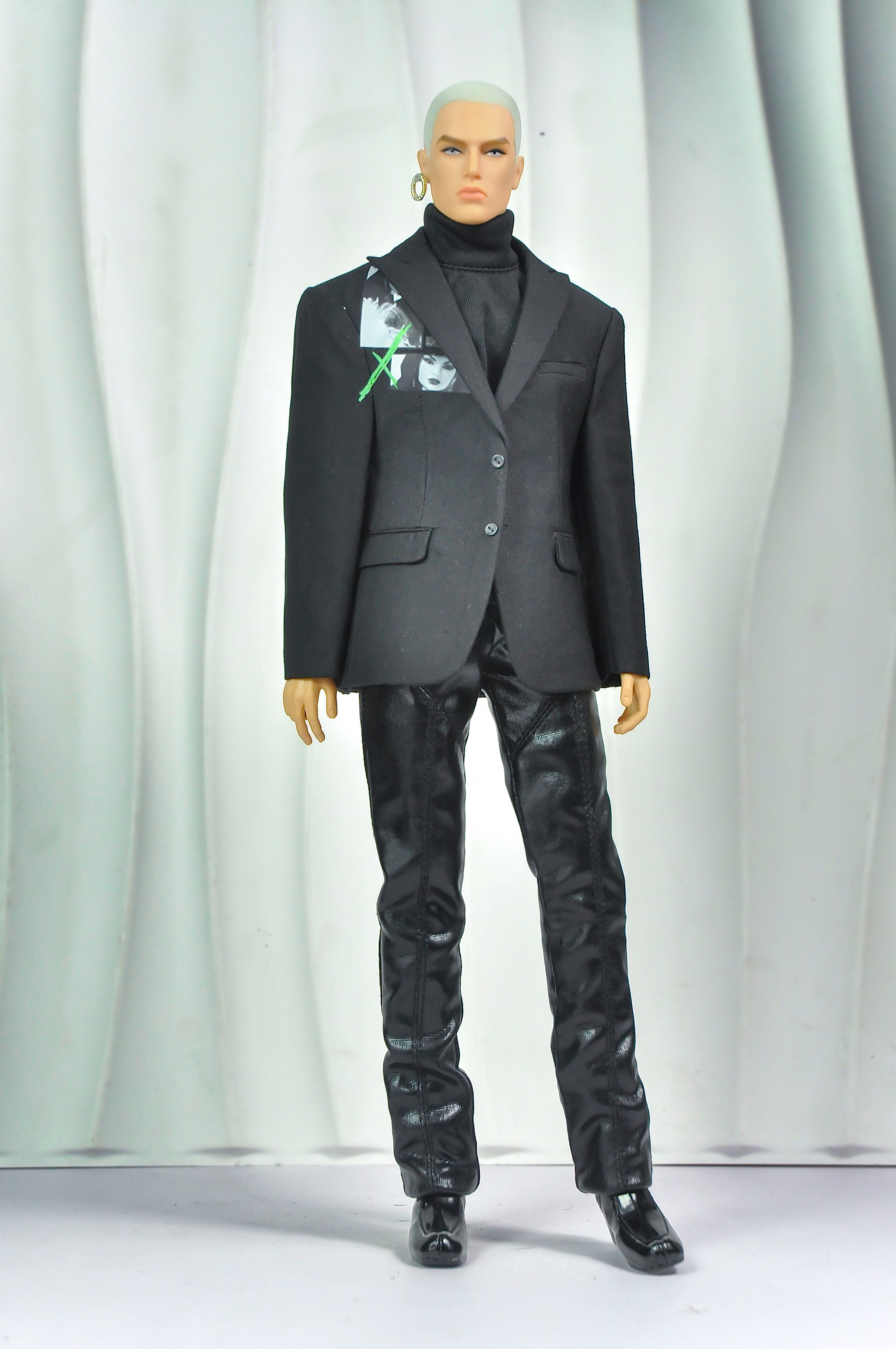 OFF DUTY | Black Editorial Suit for Integrity Toys Homme – 1/6 Scale Male Doll Clothes – TSquared2 Couture Menswear Outfit