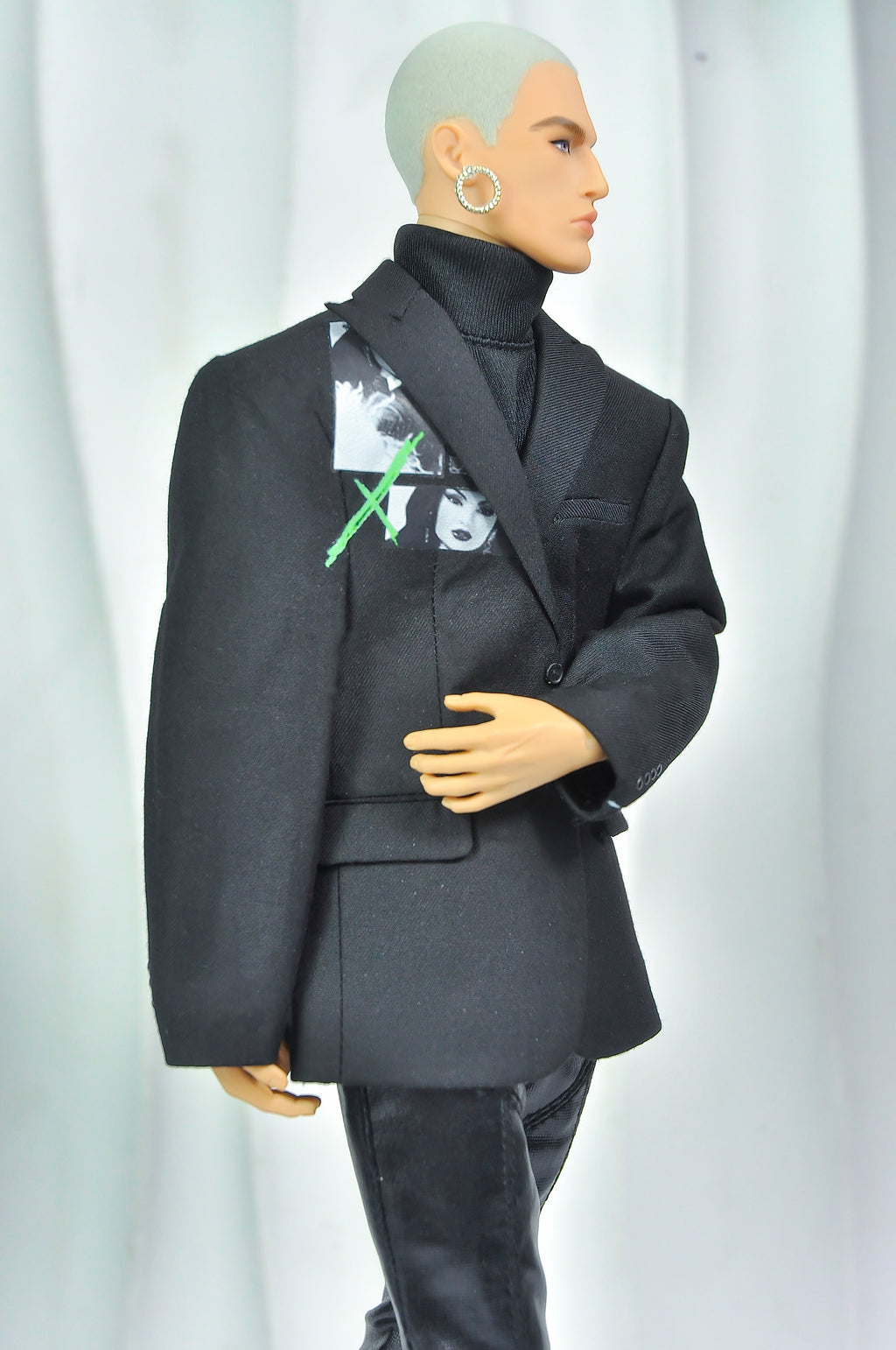 OFF DUTY | Black Editorial Suit for Integrity Toys Homme – 1/6 Scale Male Doll Clothes – TSquared2 Couture Menswear Outfit