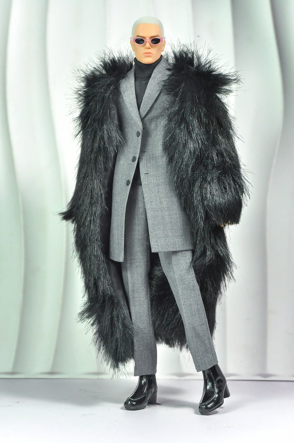 OFF DUTY | Grey Tailored Coat Set for Integrity Toys Homme – 1/6 Scale Male Doll Outfit – TSquared2 Couture Menswear