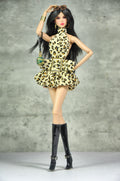OFF DUTY | Leopard Icon Bubble Mini Dress Set  Fashion Royalty Doll Clothes FR 6.0 — 1/6 Scale