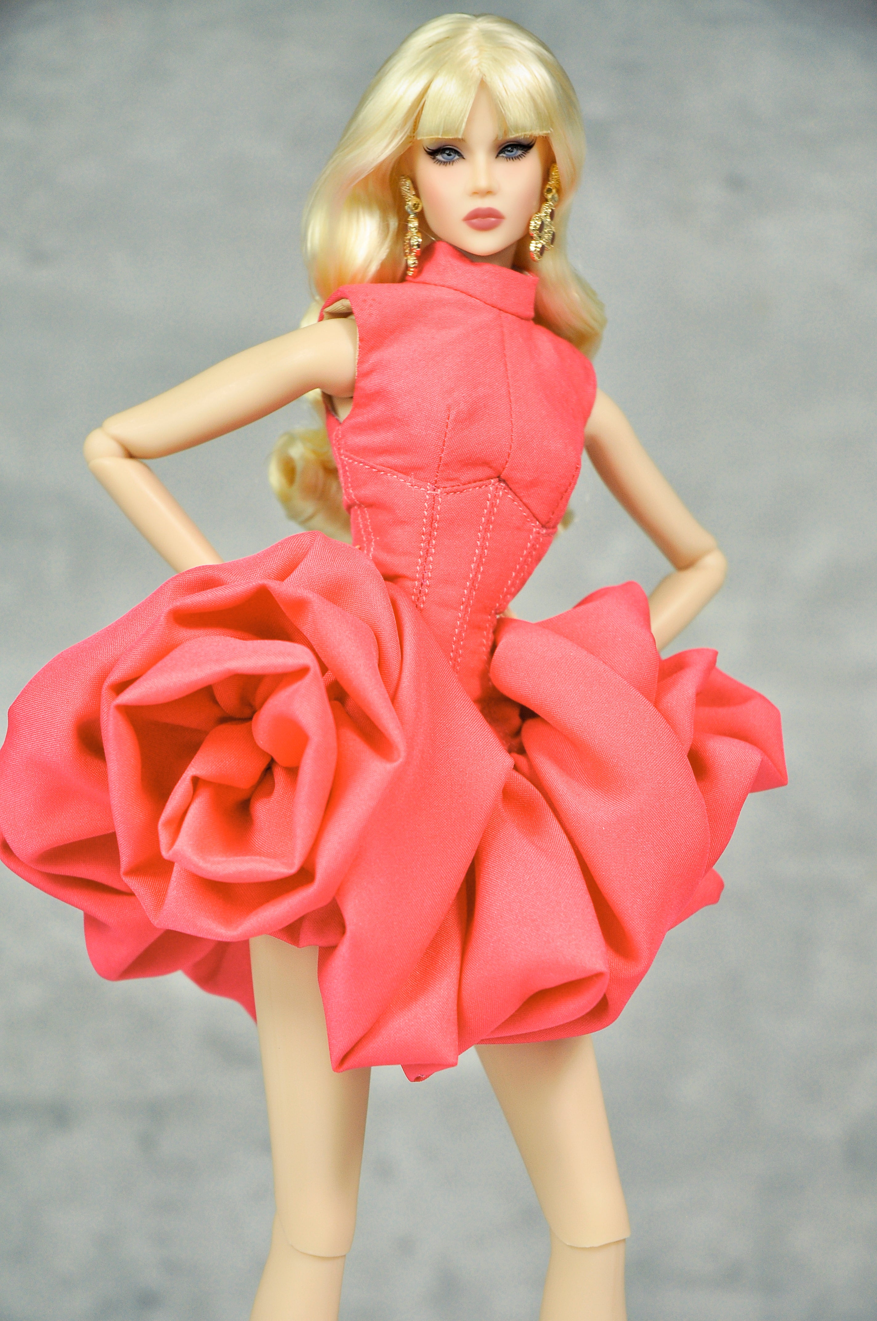 OFF DUTY | DEPOSIT ONLY | Fuchsia Sculptural Cocktail Dress  Fashion Royalty Doll Clothes FR 6.0 — 1/6 Scale