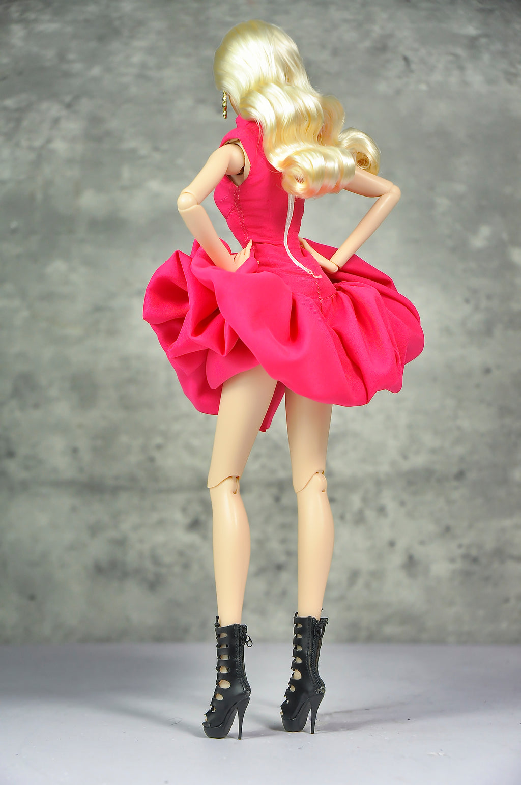 OFF DUTY | DEPOSIT ONLY | Fuchsia Sculptural Cocktail Dress  Fashion Royalty Doll Clothes FR 6.0 — 1/6 Scale