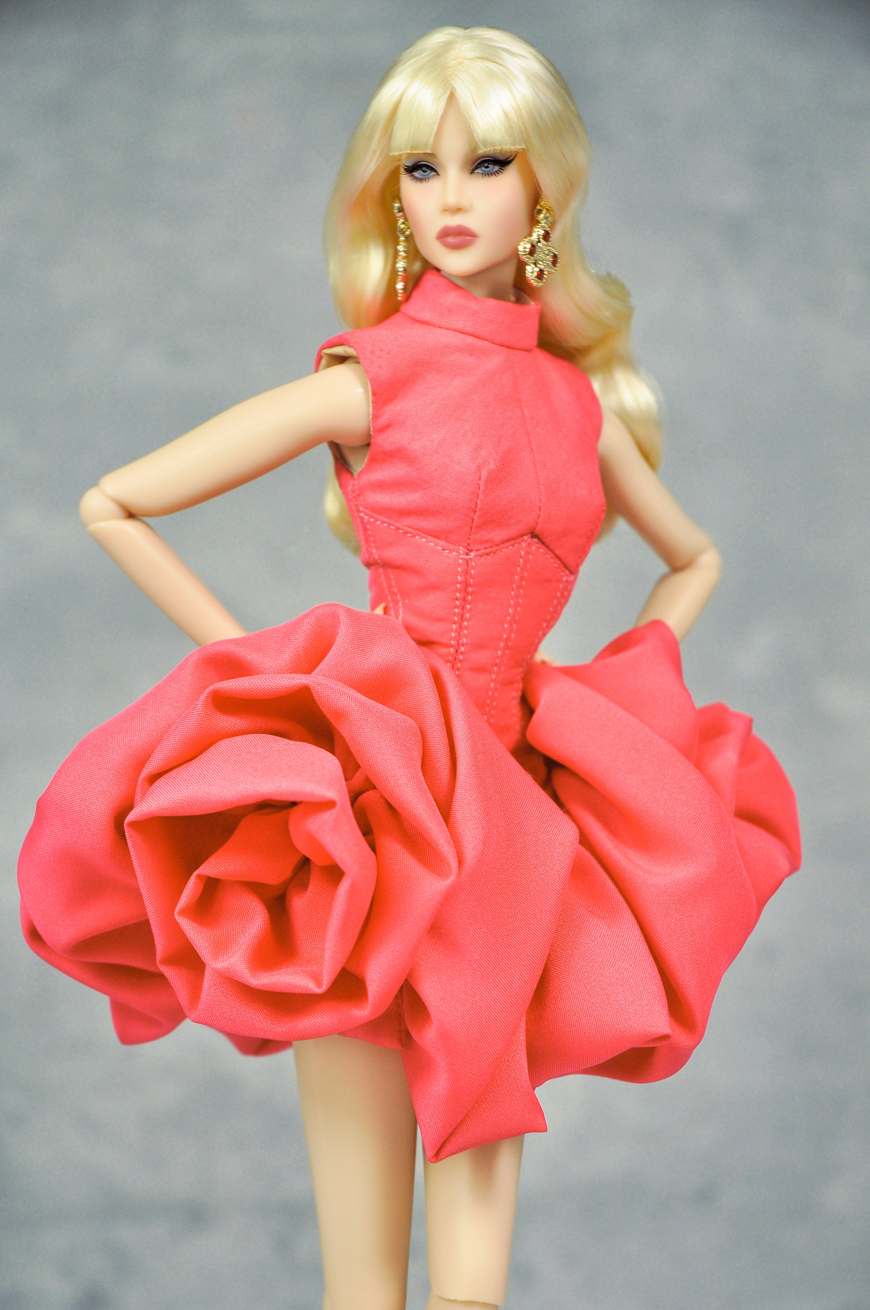 OFF DUTY | DEPOSIT ONLY | Fuchsia Sculptural Cocktail Dress  Fashion Royalty Doll Clothes FR 6.0 — 1/6 Scale