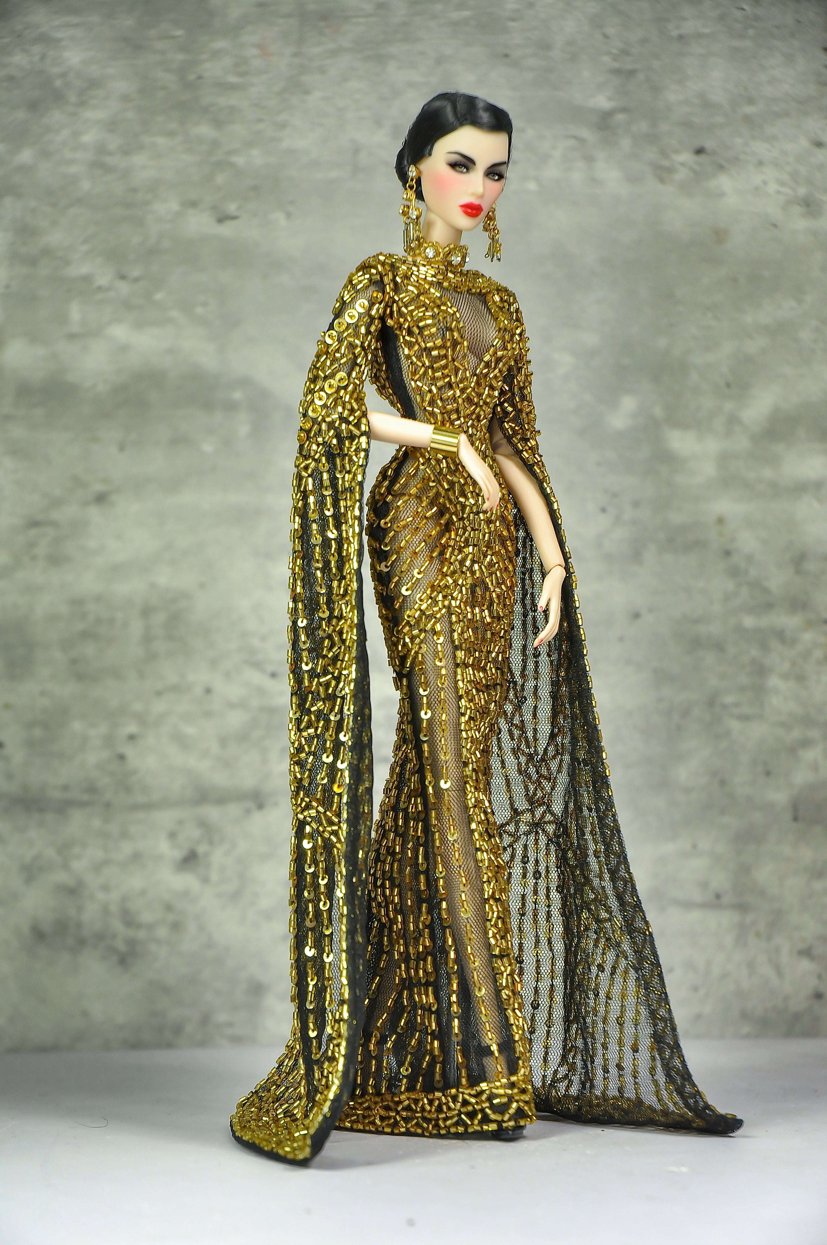 OFF DUTY | Imperial Radiance Beaded Cape Gown Set for Fashion Royalty doll clothes