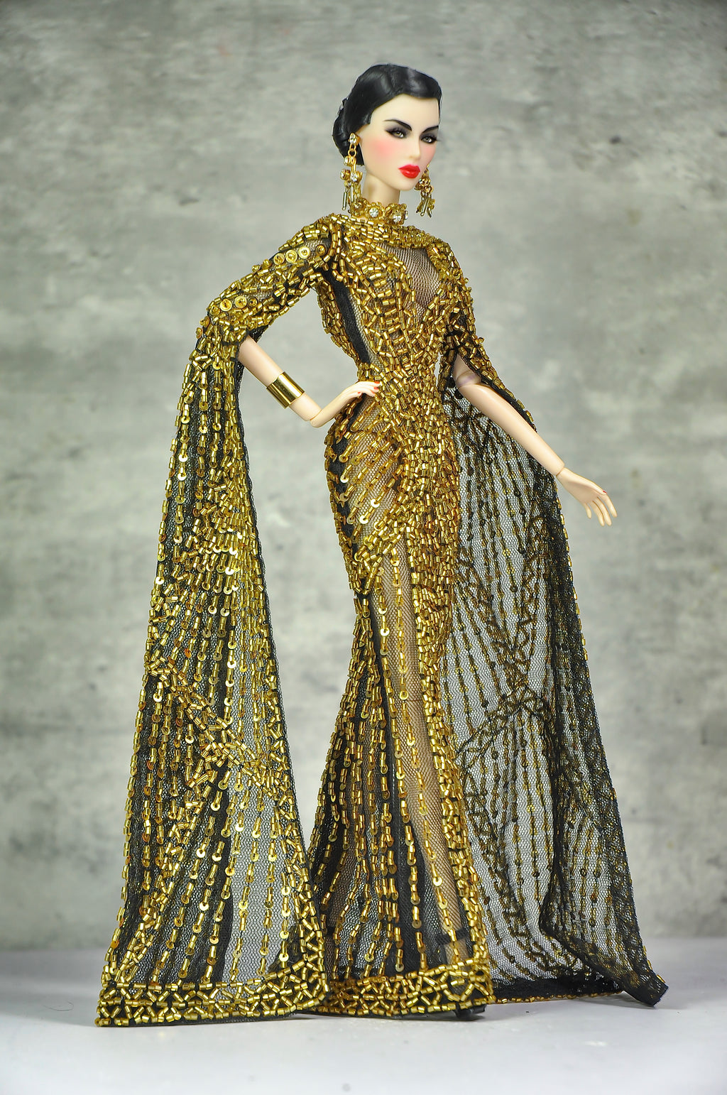 OFF DUTY | Imperial Radiance Beaded Cape Gown Set for Fashion Royalty doll clothes
