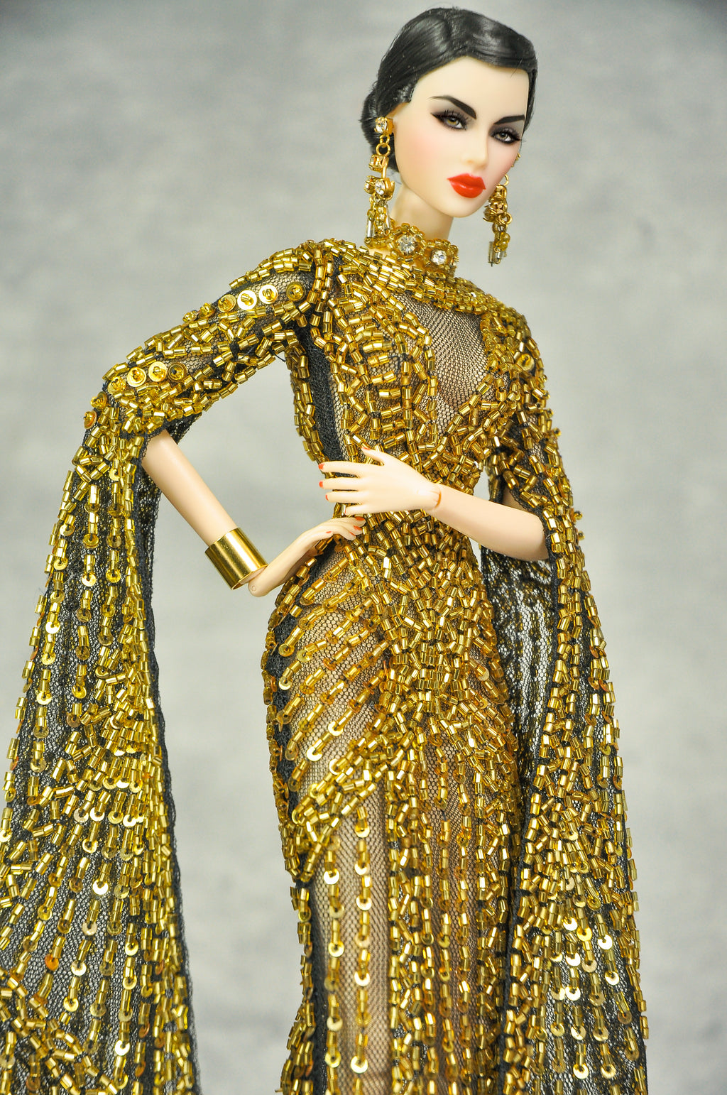 OFF DUTY | Imperial Radiance Beaded Cape Gown Set for Fashion Royalty doll clothes