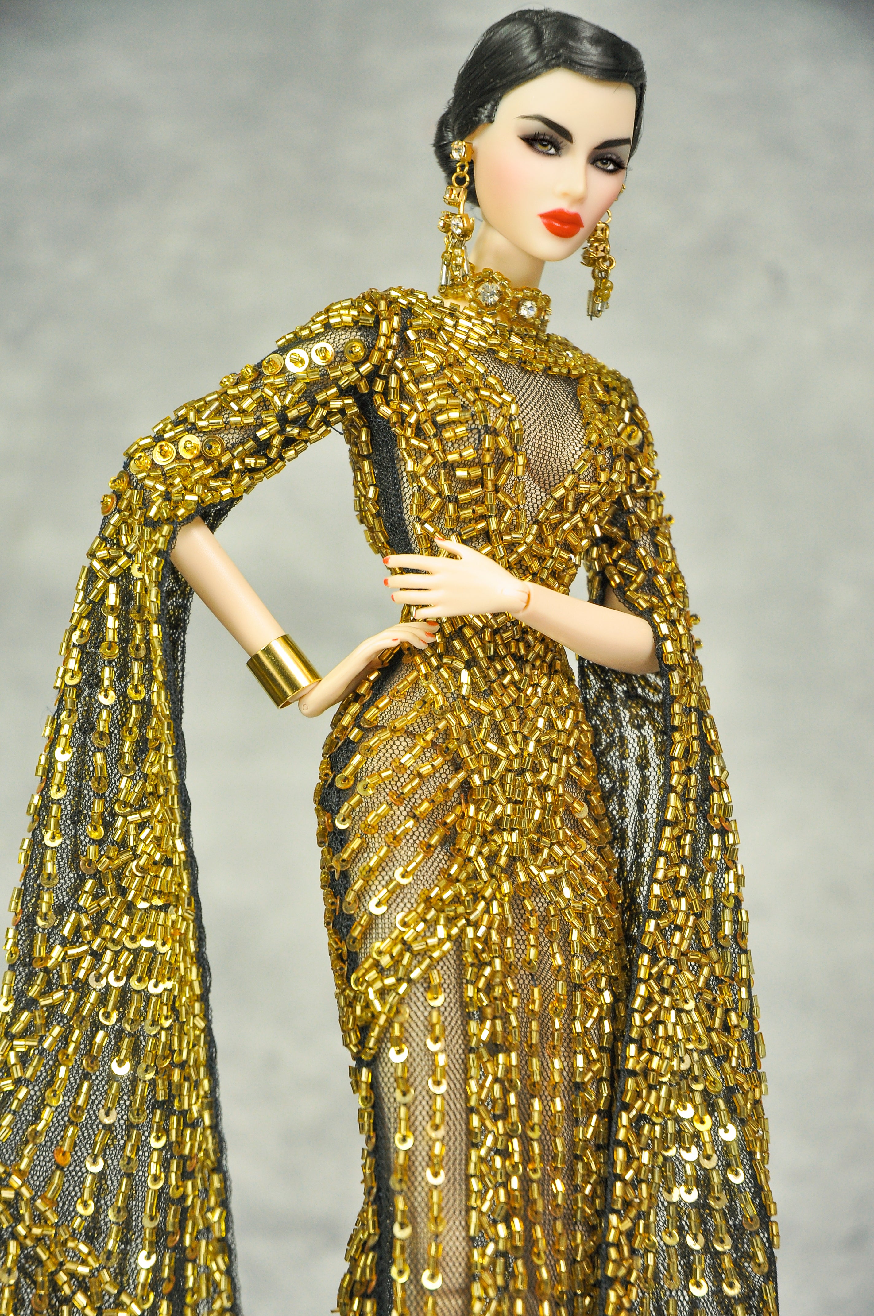 OFF DUTY | Imperial Radiance Beaded Cape Gown Set for Fashion Royalty doll clothes