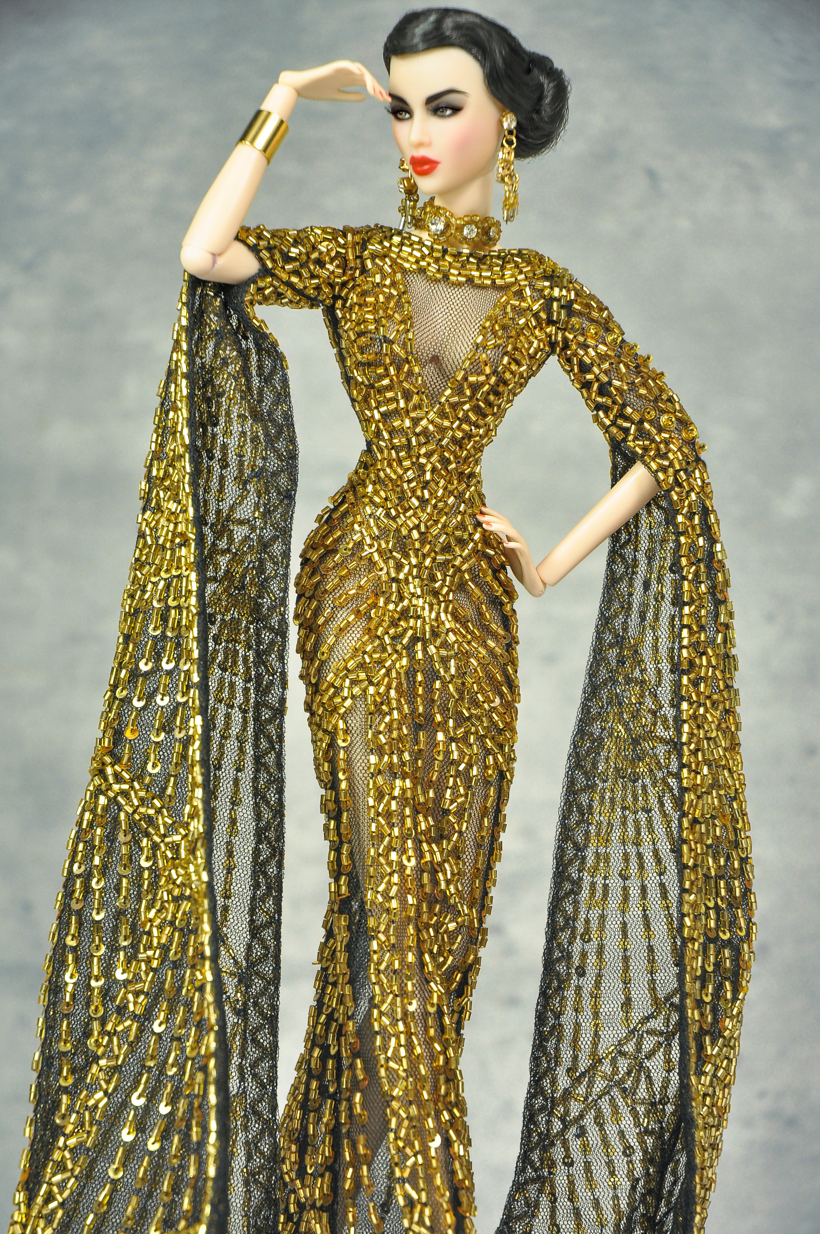 OFF DUTY | Imperial Radiance Beaded Cape Gown Set for Fashion Royalty doll clothes