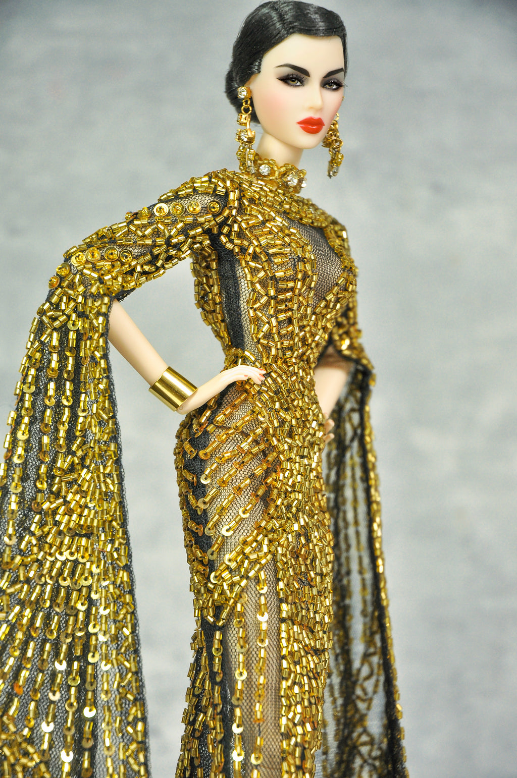 OFF DUTY | Imperial Radiance Beaded Cape Gown Set for Fashion Royalty doll clothes
